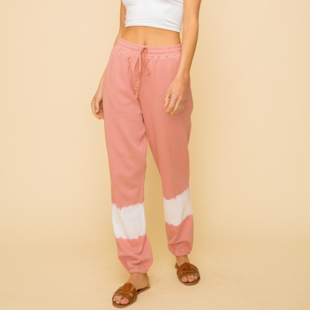 HEM & THREAD Blush Pink Tie-Dye Jogger Lounge Pants